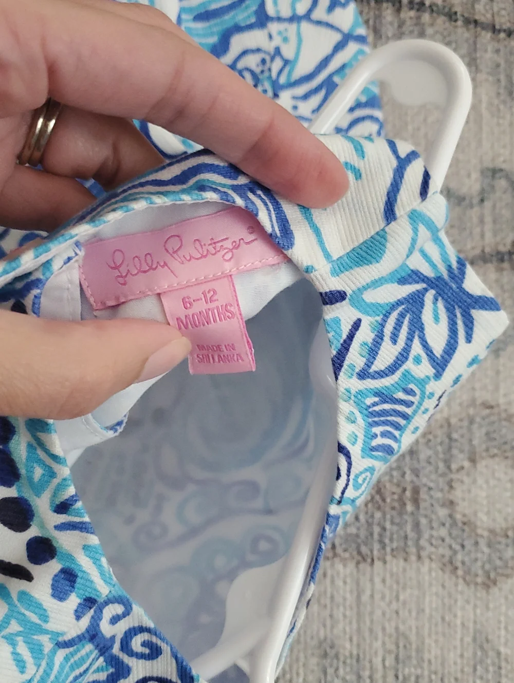 Lilly Pulitzer Baby Girls Blue Coastal Shift Dress Sz6-12m